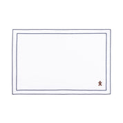 Nazaré white cotton table linen with embroidered small Christmas motifs