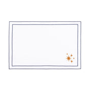 Nazaré white cotton table linen with embroidered small Christmas motifs