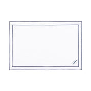 Nazaré white cotton table linen with embroidered Portugal-inspired motifs