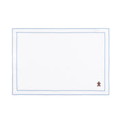 Nazaré white cotton table linen with embroidered small Christmas motifs
