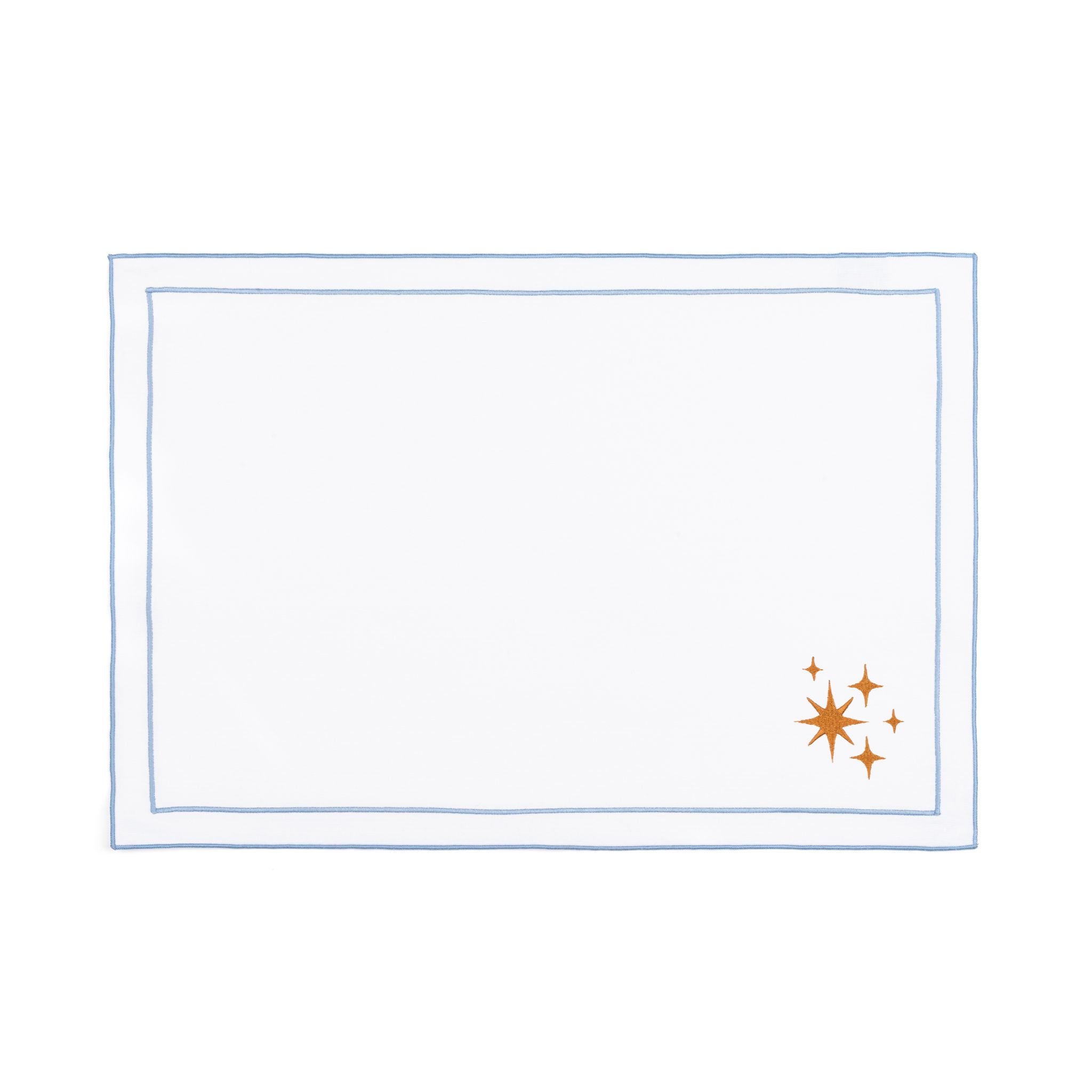 Nazaré white cotton table linen with embroidered small Christmas motifs
