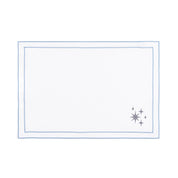 Nazaré white cotton table linen with embroidered small Christmas motifs