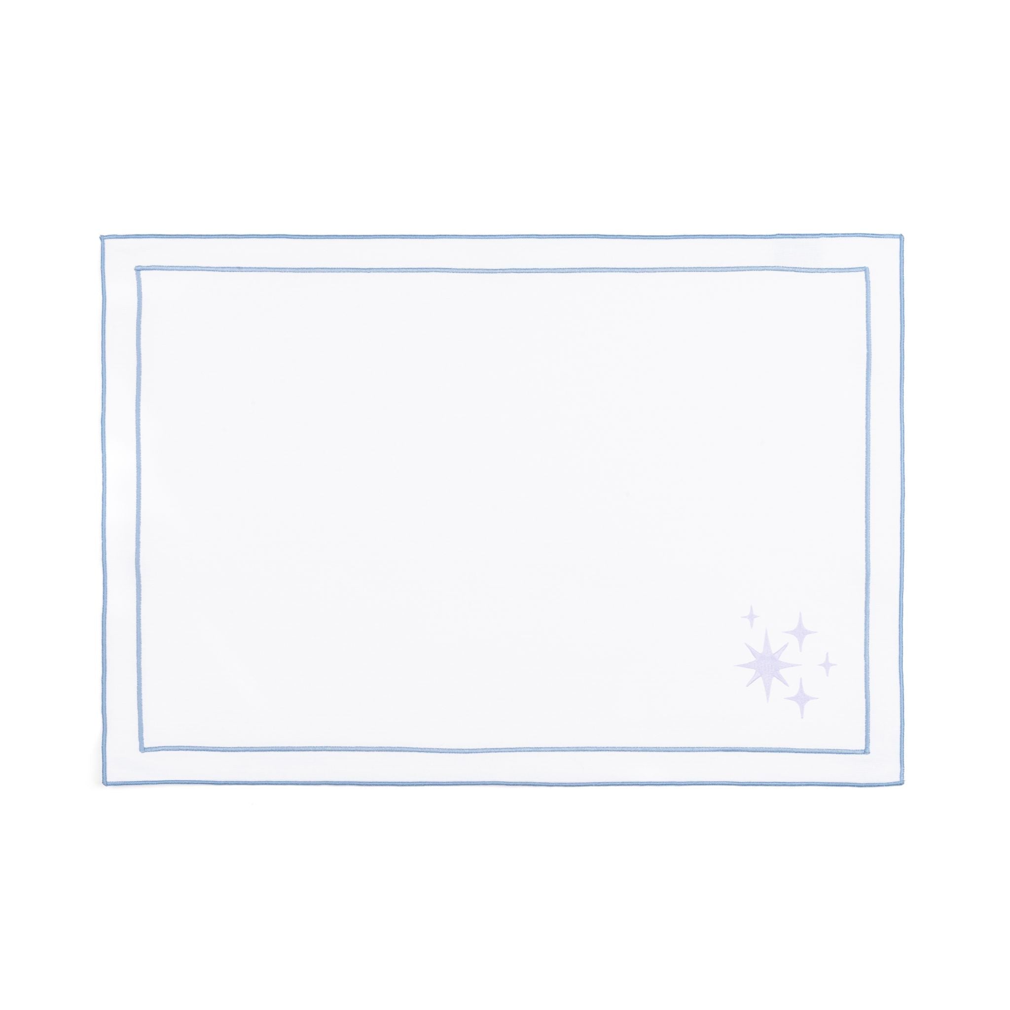 Nazaré white cotton table linen with embroidered small Christmas motifs