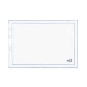 Nazaré white cotton table linen with embroidered Portugal-inspired motifs