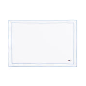 Nazaré white cotton table linen with embroidered retro sports motifs