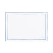 Nazaré white cotton table linen with embroidered retro sports motifs