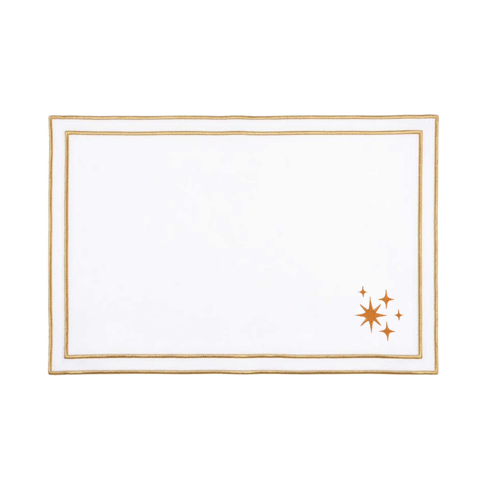Nazaré white cotton table linen with embroidered stars