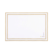Nazaré white cotton table linen with embroidered flowers