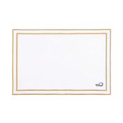 Nazaré white cotton table linen with embroidered Portugal-inspired motifs