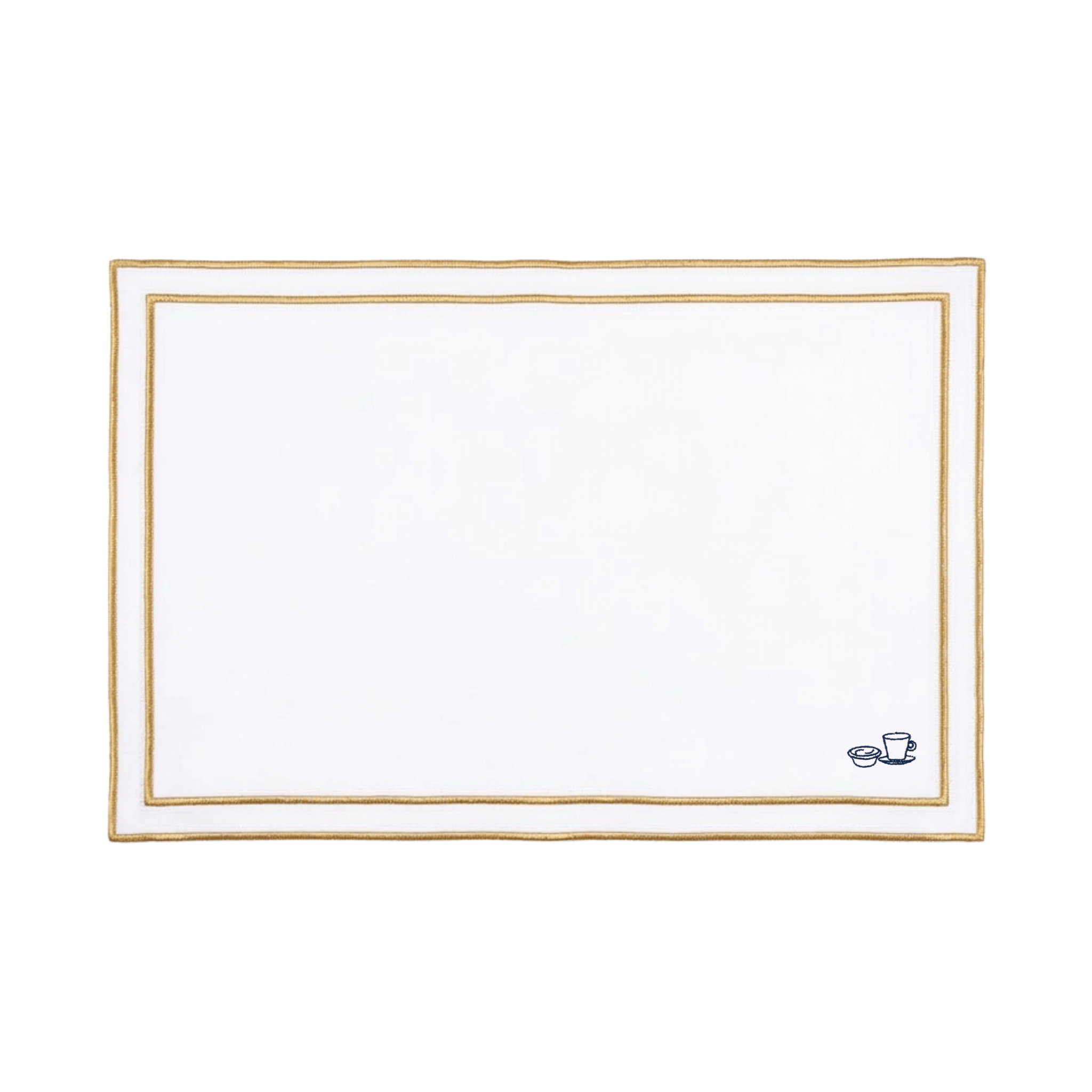Nazaré white cotton table linen with embroidered Portugal-inspired motifs