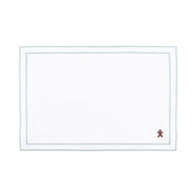 Nazaré white cotton table linen with embroidered small Christmas motifs