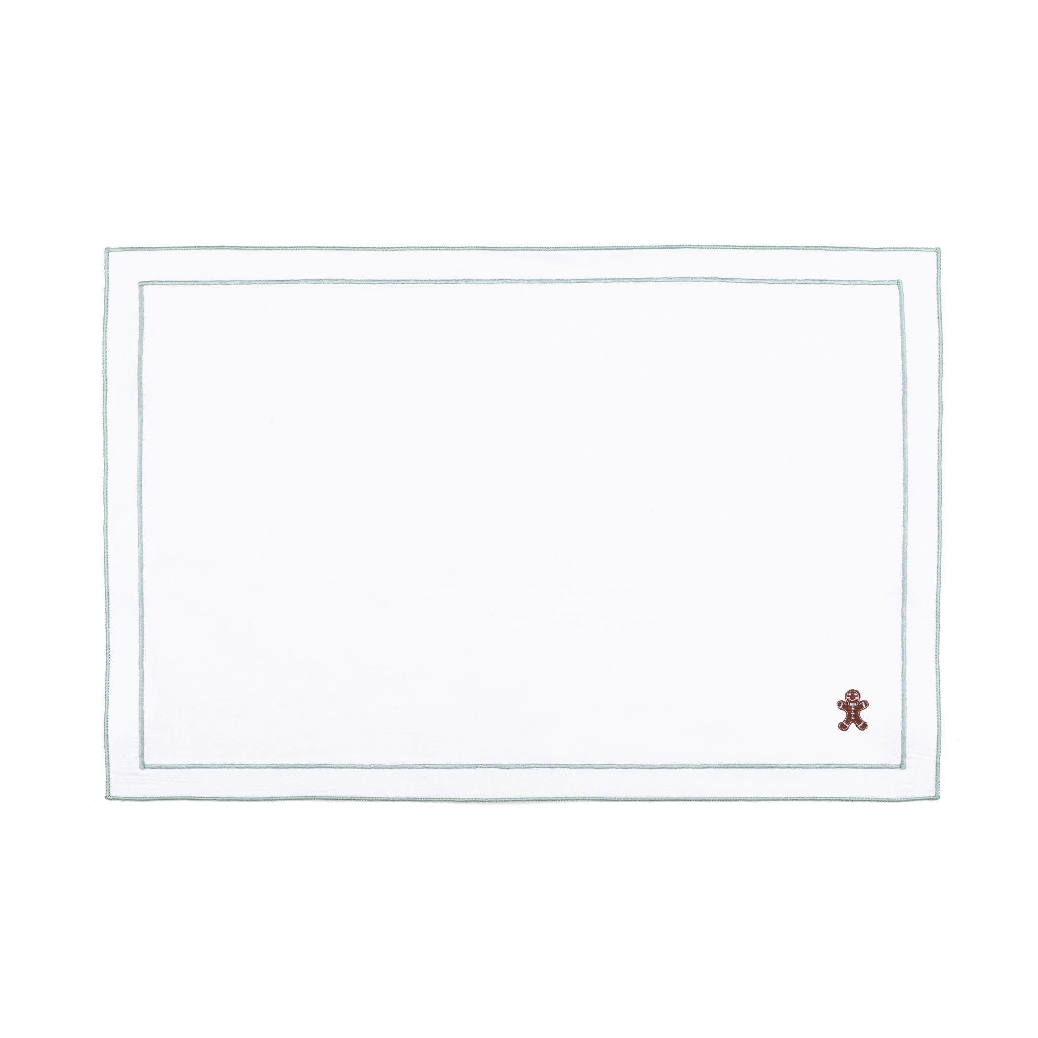 Nazaré white cotton table linen with embroidered small Christmas motifs