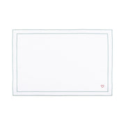 Nazaré white cotton table linen with embroidered hearts