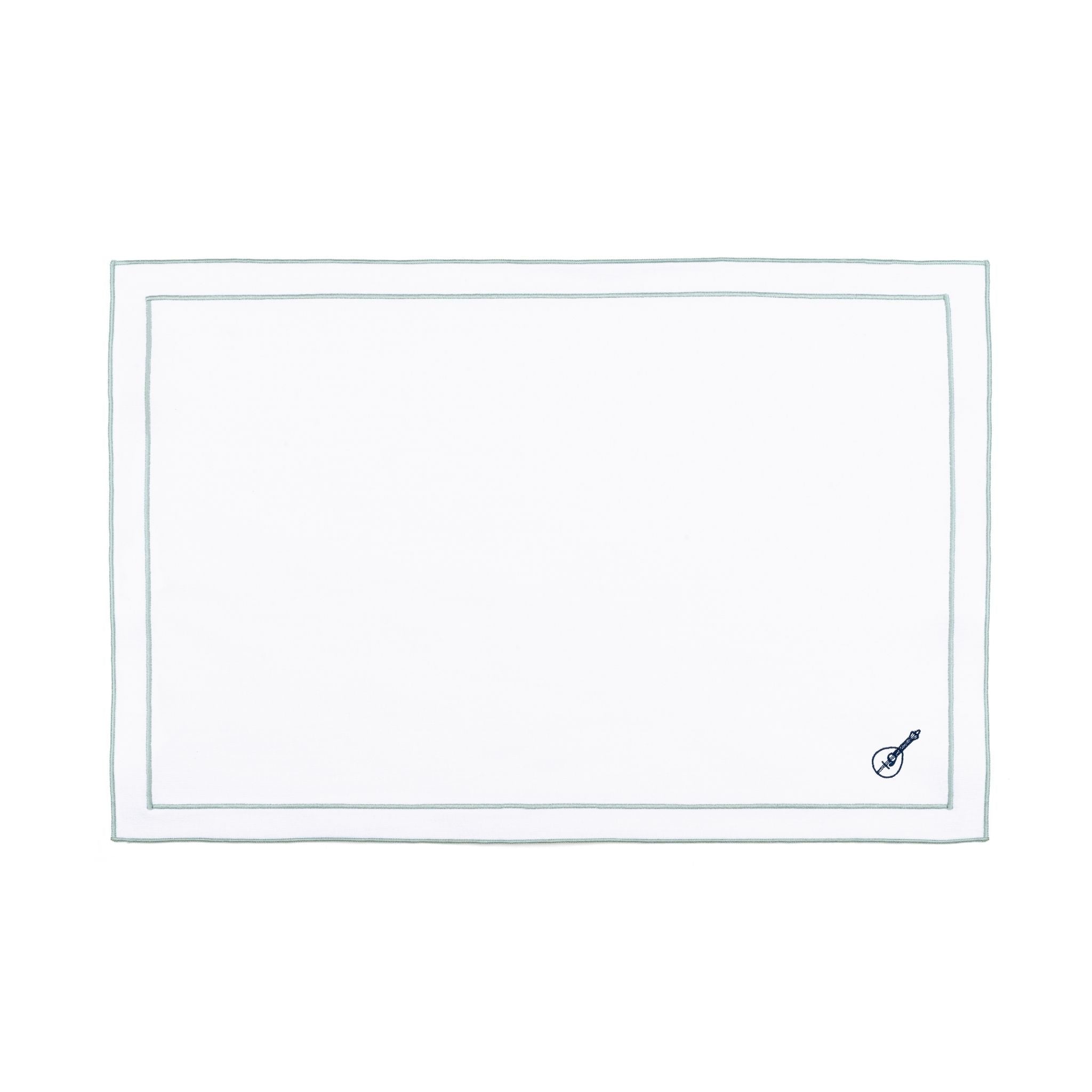 Nazaré white cotton table linen with embroidered Portugal-inspired motifs