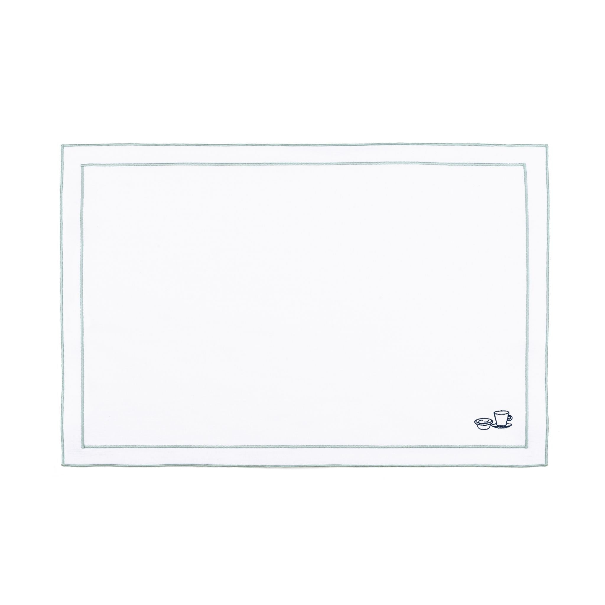 Nazaré white cotton table linen with embroidered Portugal-inspired motifs