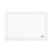 Nazaré white cotton table linen with embroidered Portugal-inspired motifs