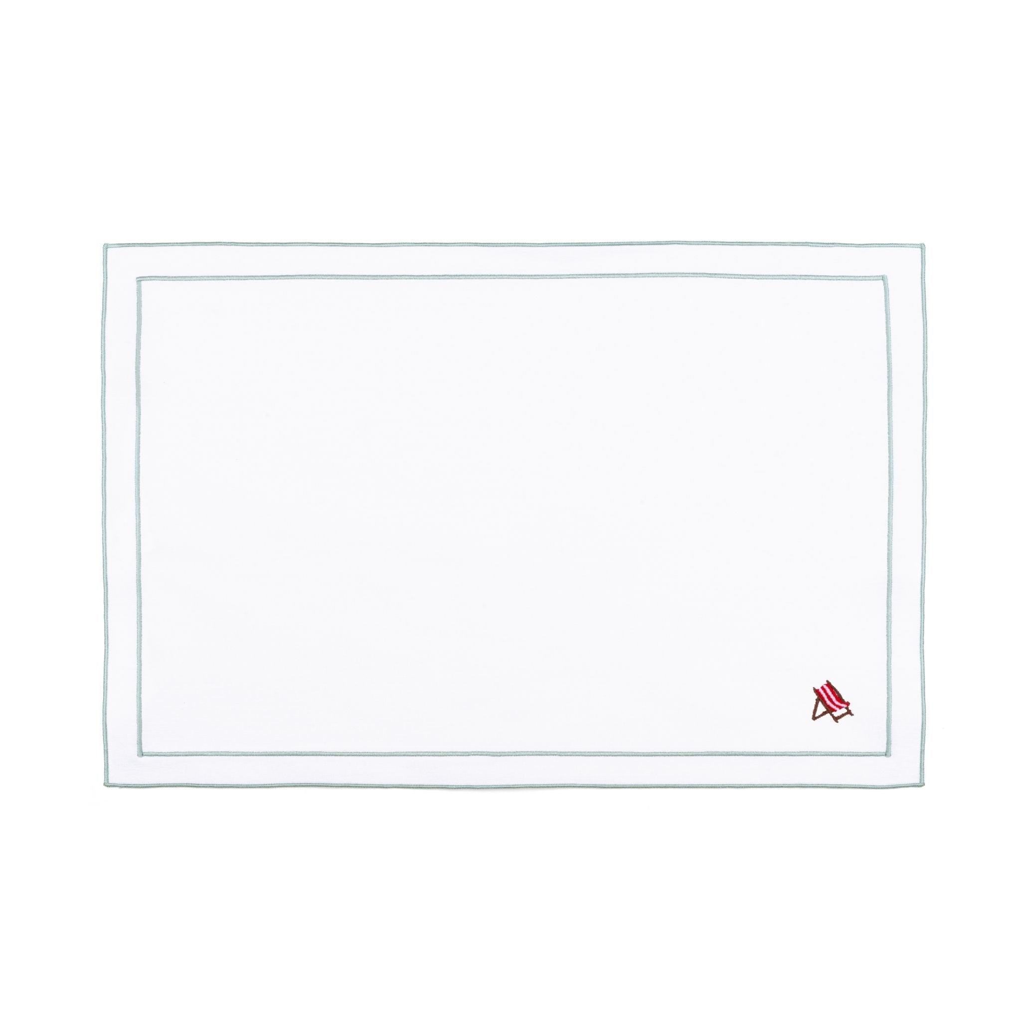Nazaré white cotton table linen with embroidered summer motifs