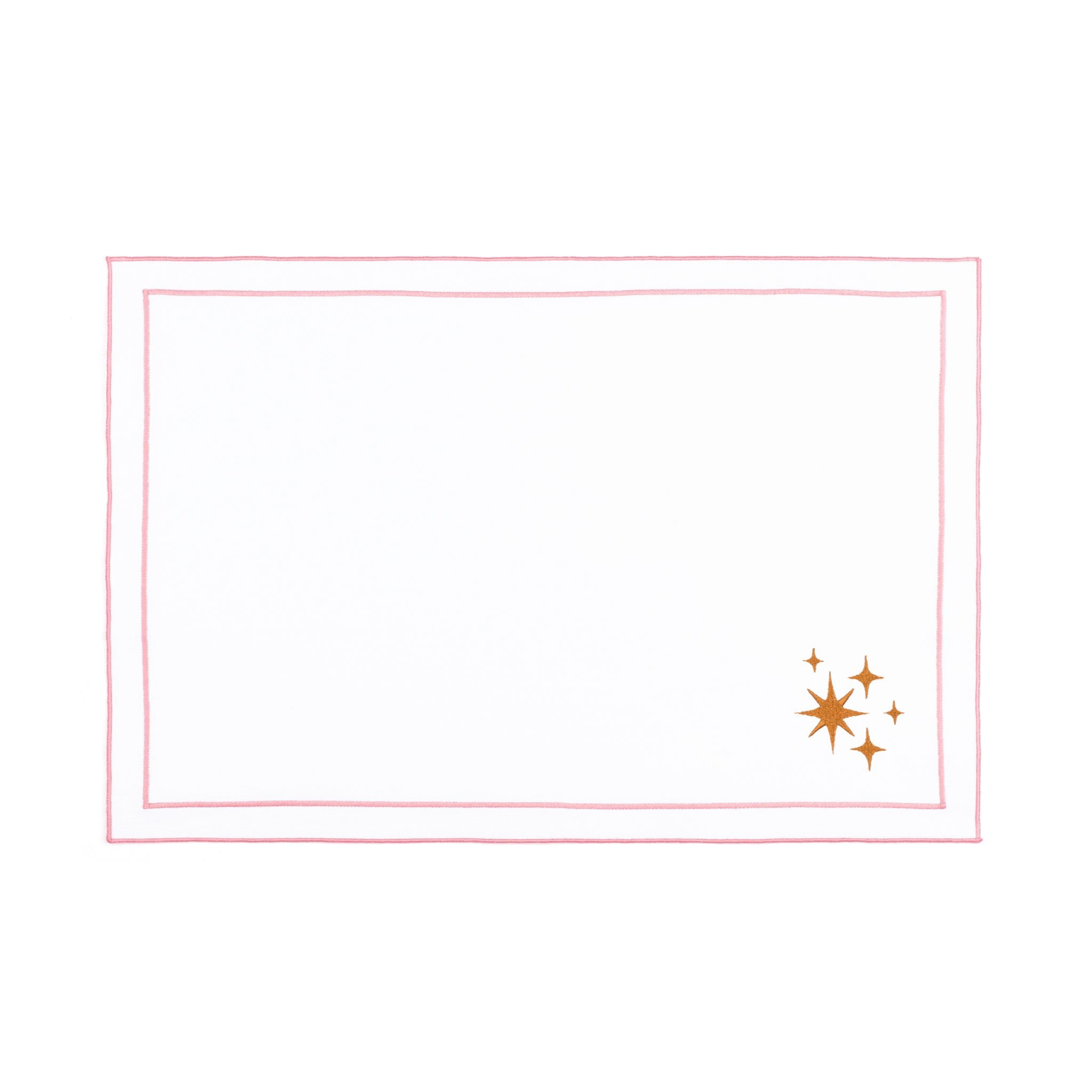 Nazaré white cotton table linen with embroidered stars