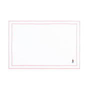 Nazaré white cotton table linen with embroidered retro sports motifs