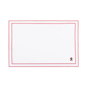 Nazaré white cotton table linen with embroidered small Christmas motifs