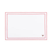 Nazaré white cotton table linen with embroidered small Christmas motifs