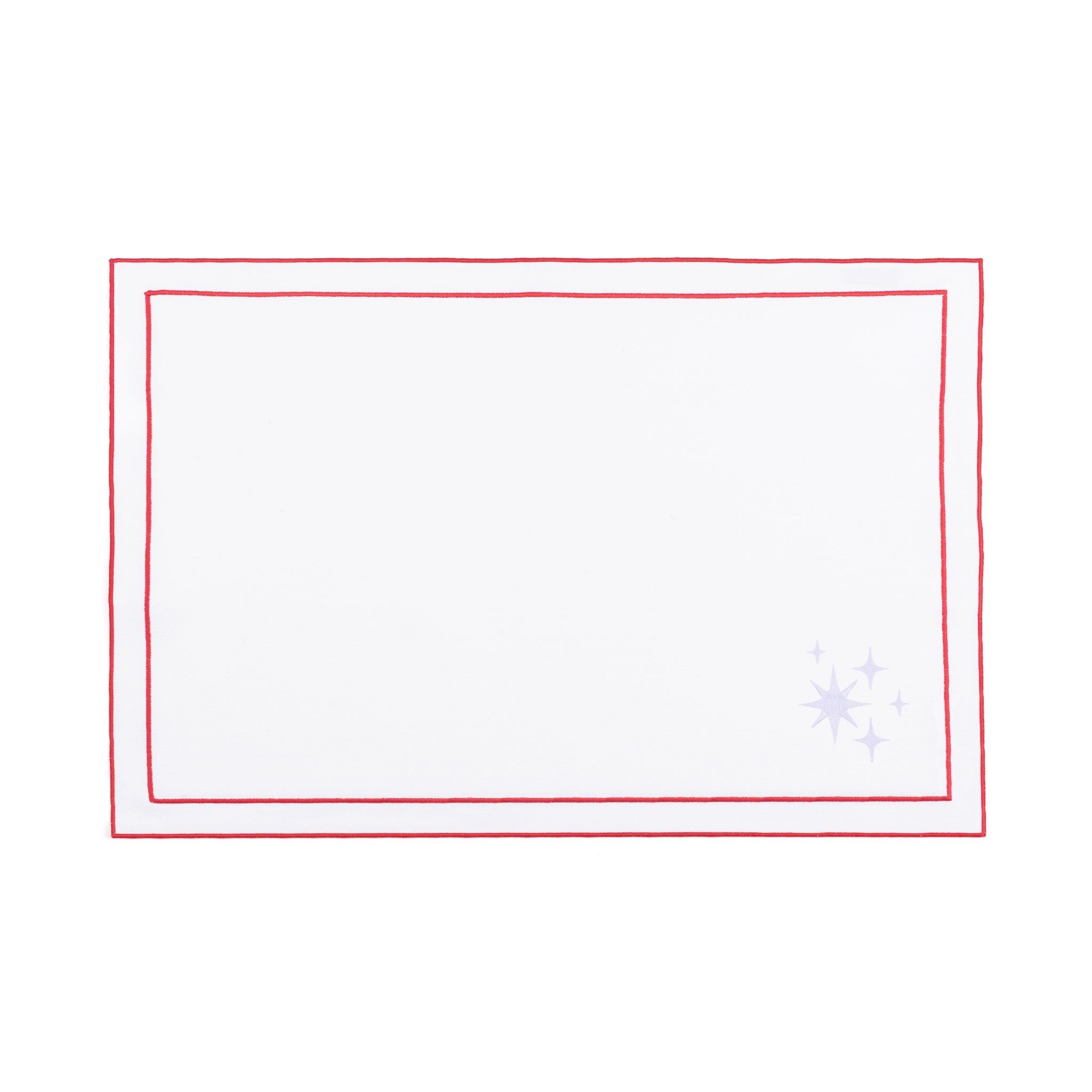 Nazaré white cotton table linen with embroidered stars