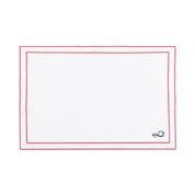 Nazaré white cotton table linen with embroidered Portugal-inspired motifs