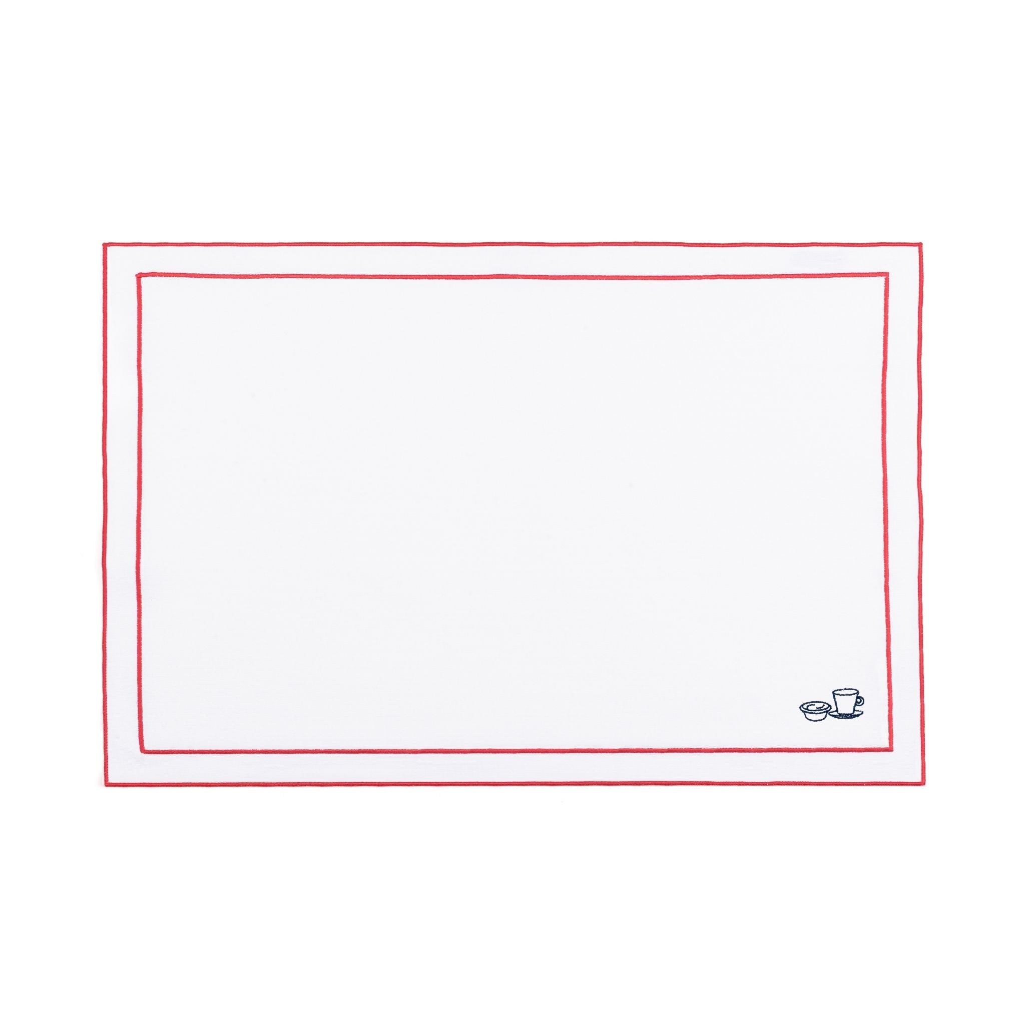 Nazaré white cotton table linen with embroidered Portugal-inspired motifs