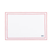 Nazaré white cotton table linen with embroidered Portugal-inspired motifs