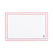 Nazaré white cotton table linen with embroidered Portugal-inspired motifs