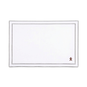 Nazaré white cotton table linen with embroidered small Christmas motifs