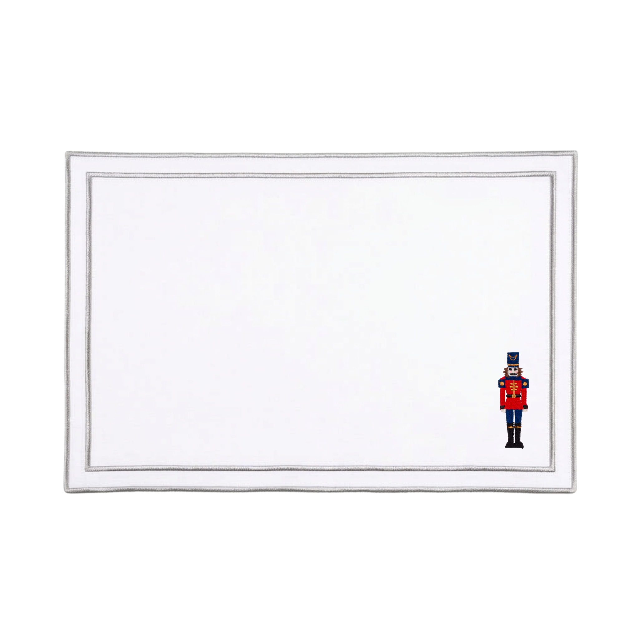 Nazaré white cotton table linen with embroidered nutcrackers