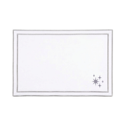 Nazaré white cotton table linen with embroidered stars