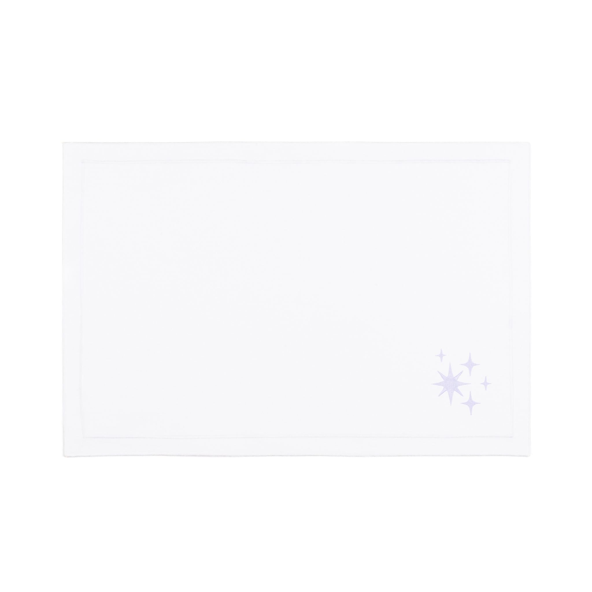 Nazaré white cotton table linen with embroidered stars