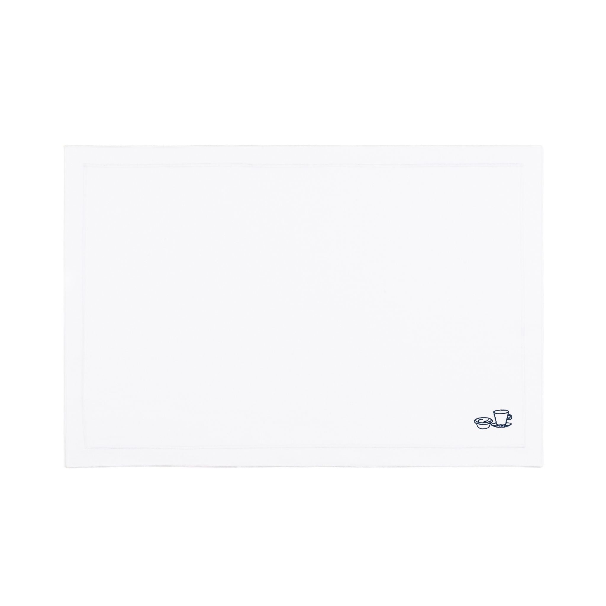 Nazaré white cotton table linen with embroidered Portugal-inspired motifs