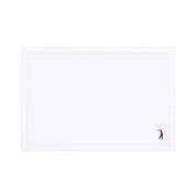 Nazaré white cotton table linen with embroidered retro sports motifs