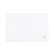 Nazaré white cotton table linen with embroidered retro sports motifs