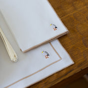 Nazaré white cotton table linen with embroidered summer motifs - Torres Novas
